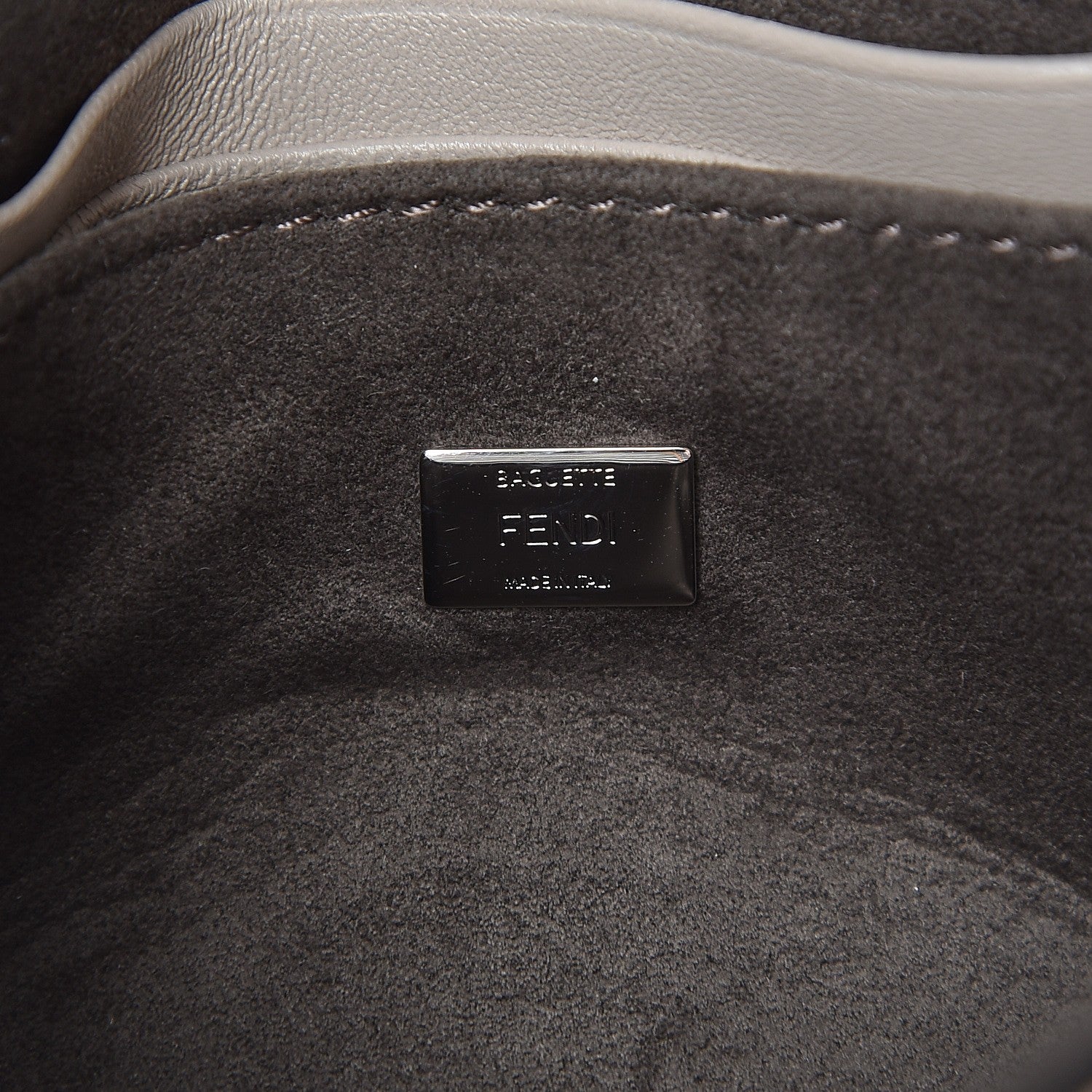 Fendi Calfskin Mink Fur Hypnoteyes Micro Baguette Grigio Polvere Arancio 6 of 9