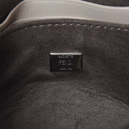 Fendi Calfskin Mink Fur Hypnoteyes Micro Baguette Grigio Polvere Arancio 6 of 9