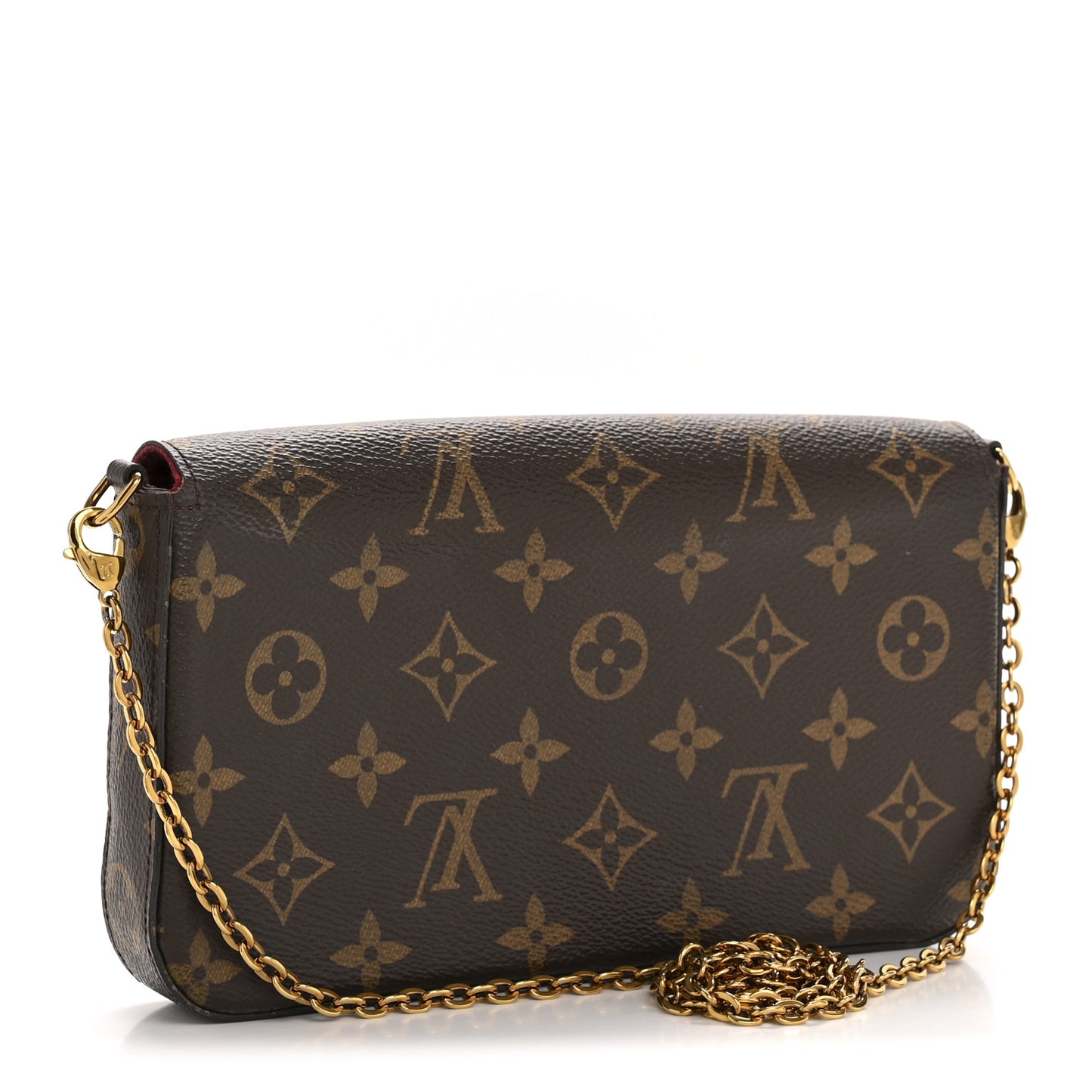 Monogram Pochette Felicie Chain Wallet Fuchsia