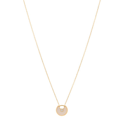 Cartier 18K Yellow Gold Diamond Mother of Pearl XS Amulette de Cartier Pendant Necklace 1 of 4