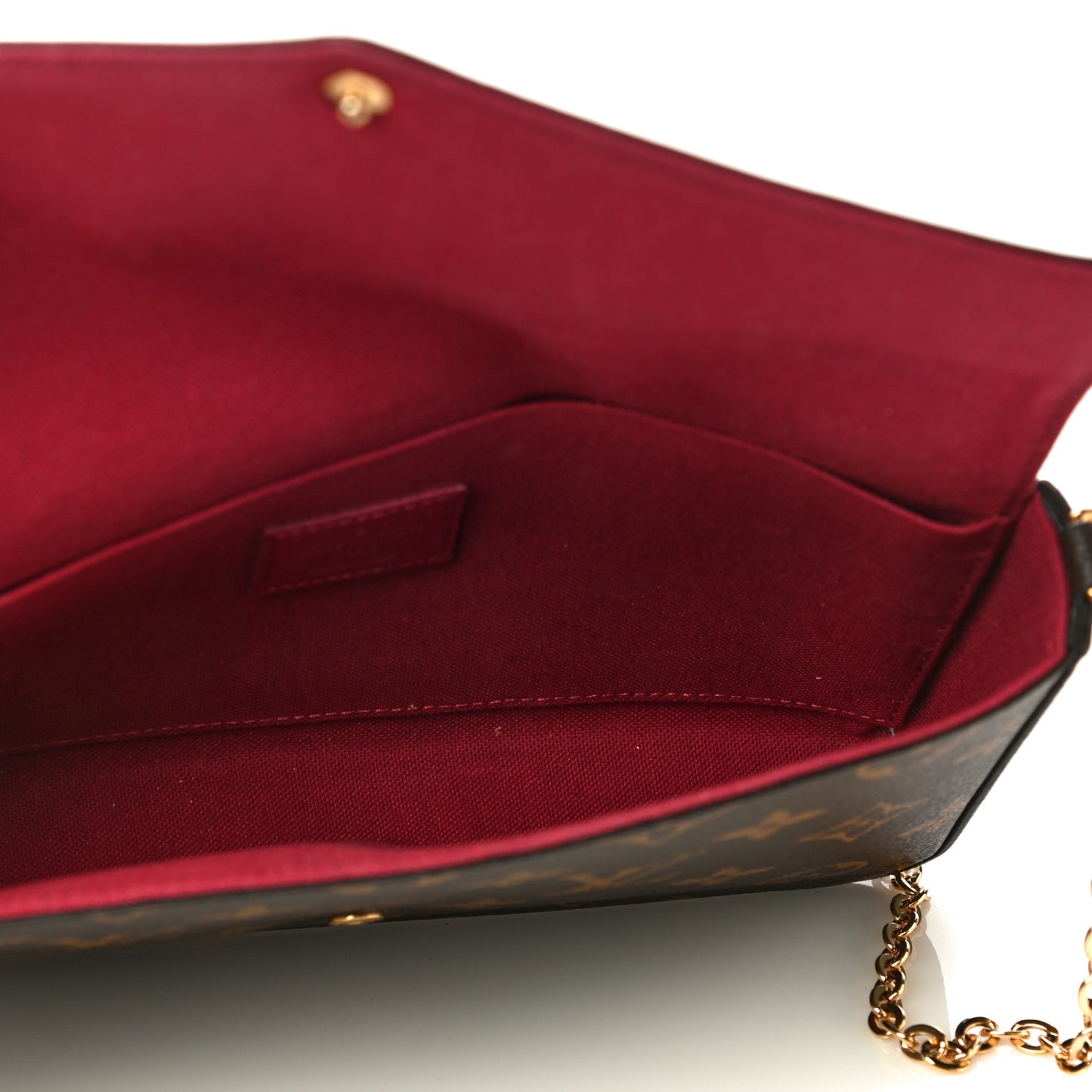 Monogram Pochette Felicie Chain Wallet Fuchsia