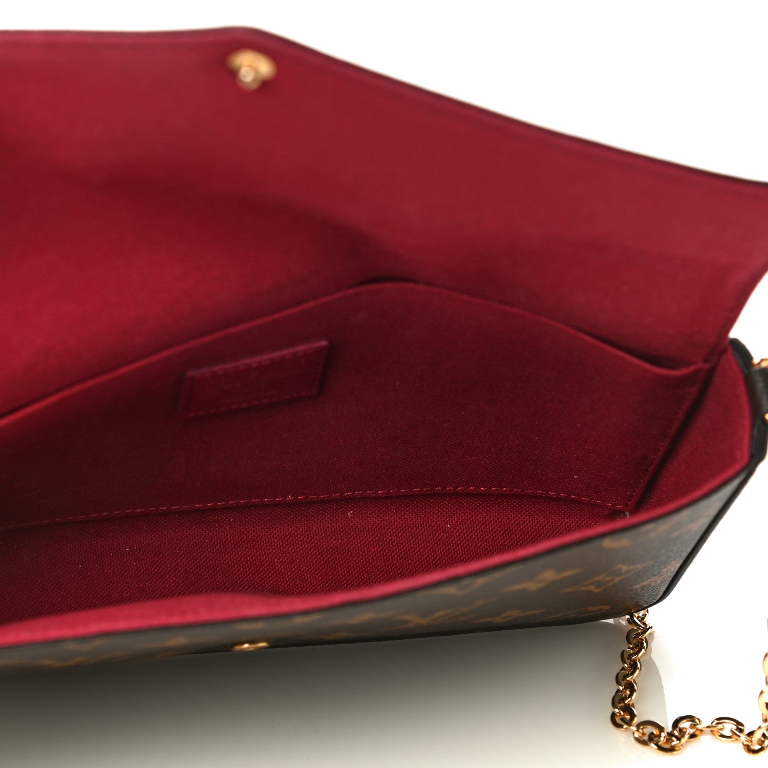 Louis Vuitton Monogram Pochette Felicie Chain Wallet Fuchsia 6 of 13