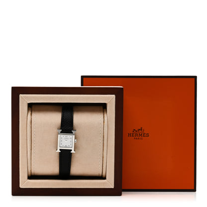 Hermes Stainless Steel Epsom 17.2mm Heure H Hour Quartz Watch Noir 5 of 5