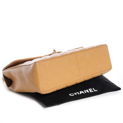 Chanel Caviar Jumbo Single Flap Beige 4 of 9