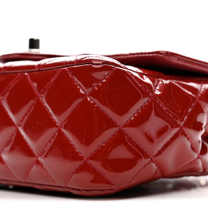 Chanel Patent Calfskin Quilted Mini Rectangular Flap Dark Red 10 of 13