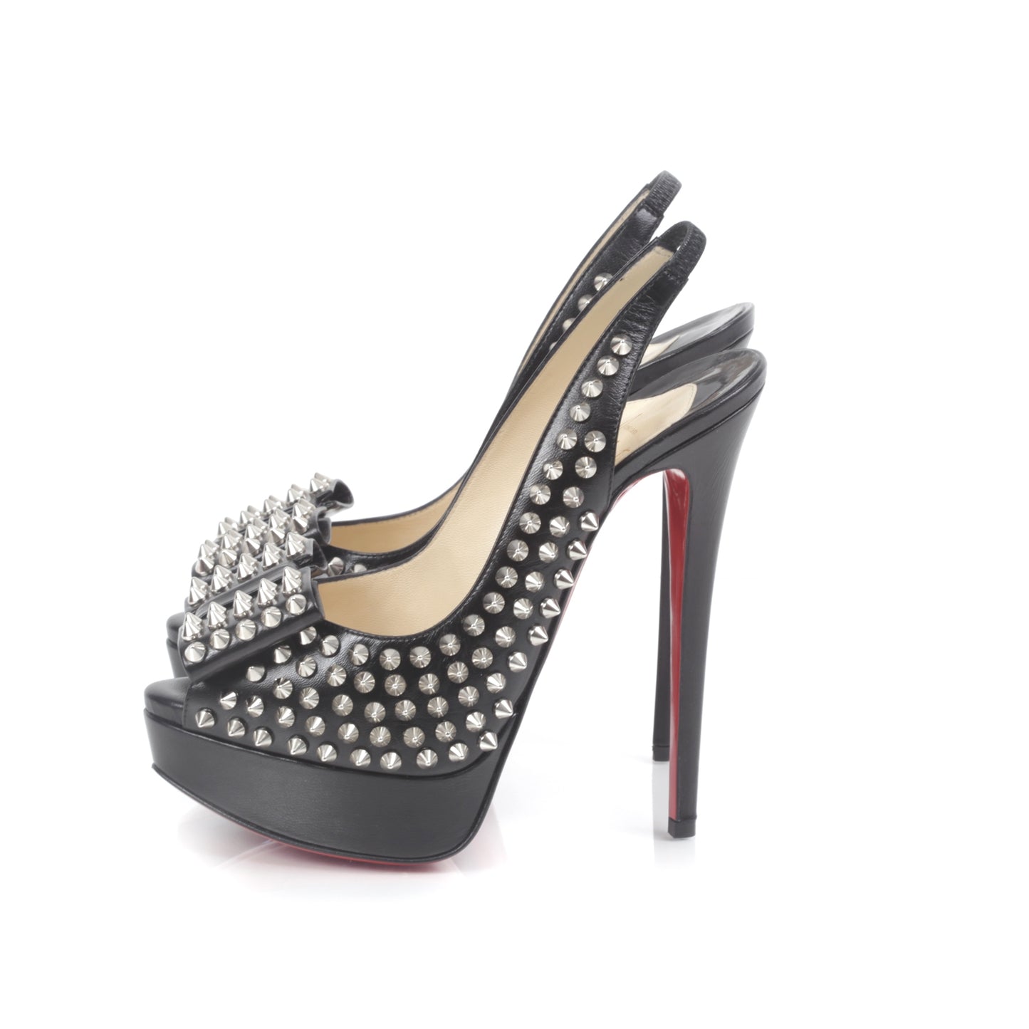Clou Noeud 150 Studded Slingback Pumps 37 Black