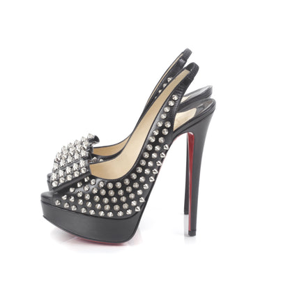 Christian Louboutin Clou Noeud 150 Studded Slingback Pumps 37 Black 2 of 7