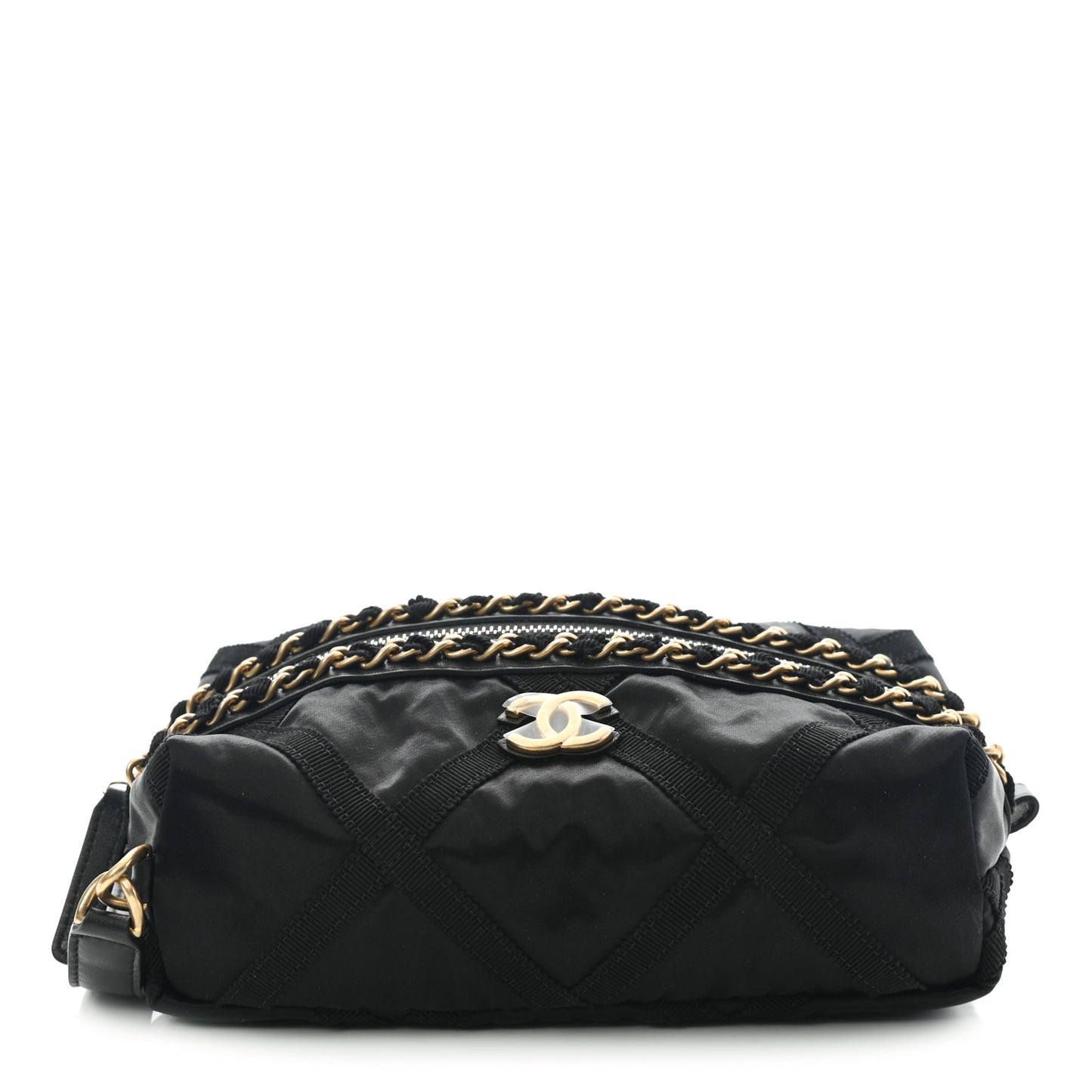 Nylon Grosgrain Lifestyle Pouch With Sleep Mask Black