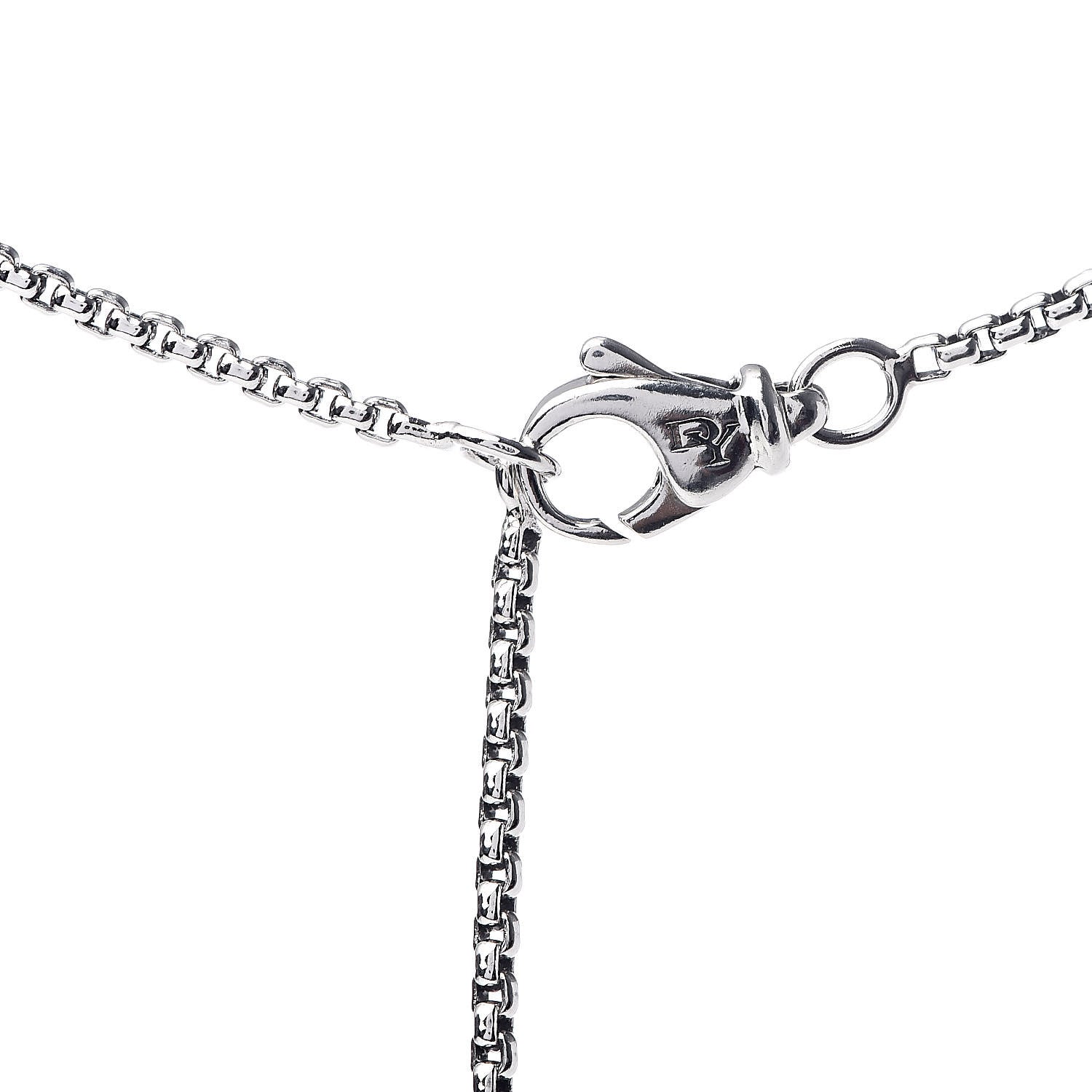 David Yurman Sterling Silver Diamond Blue Topaz 7mm Petite Albion Pendant Necklace 6 of 7