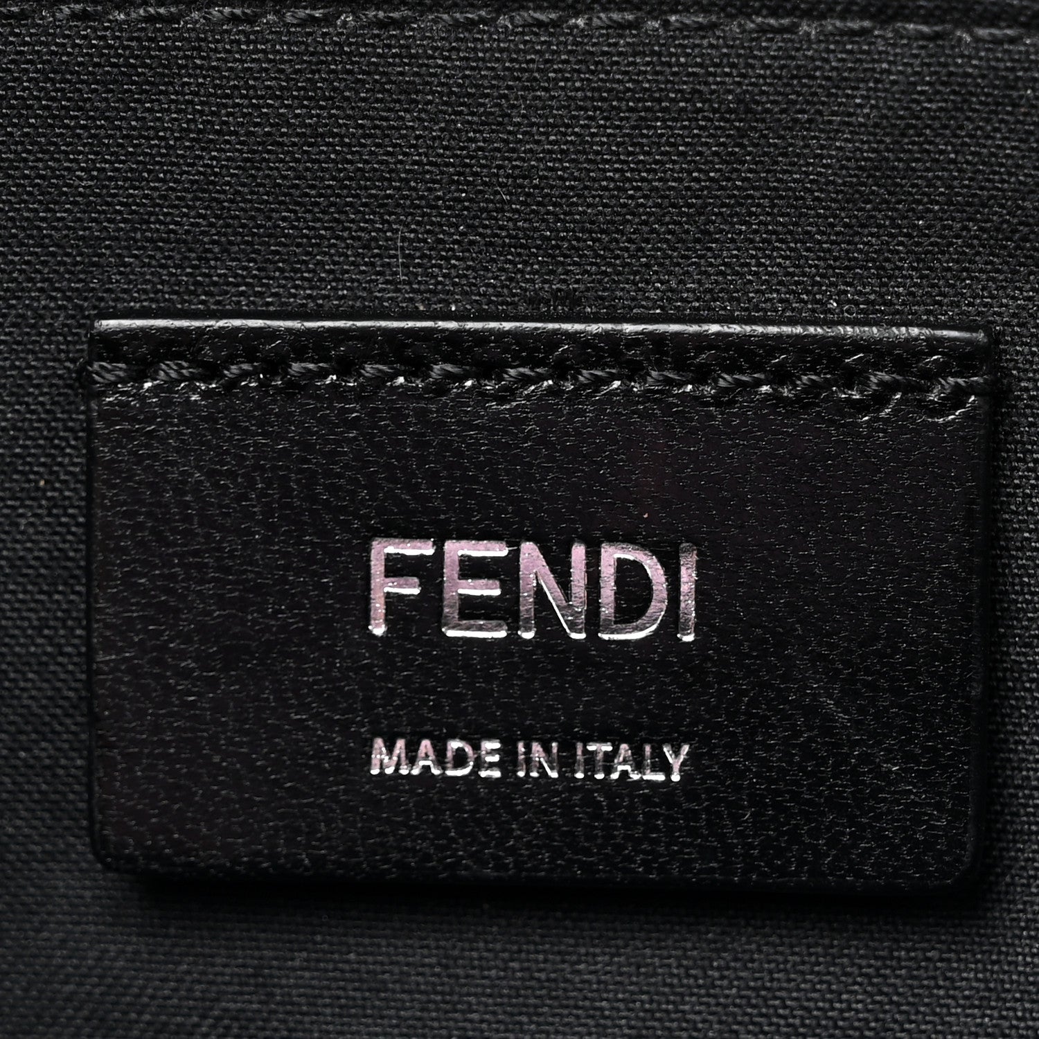 Fendi Glazed Fabric Vitello Liberty FF 1974 Diagonal Belt Bag Black Sunflower 6 of 10