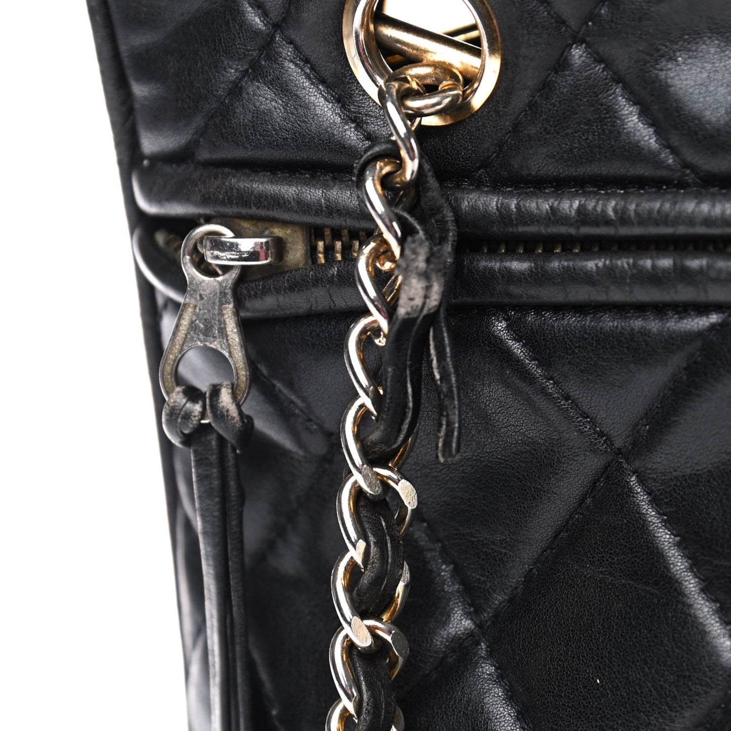 Lambskin Quilted Shoulder Bag Black