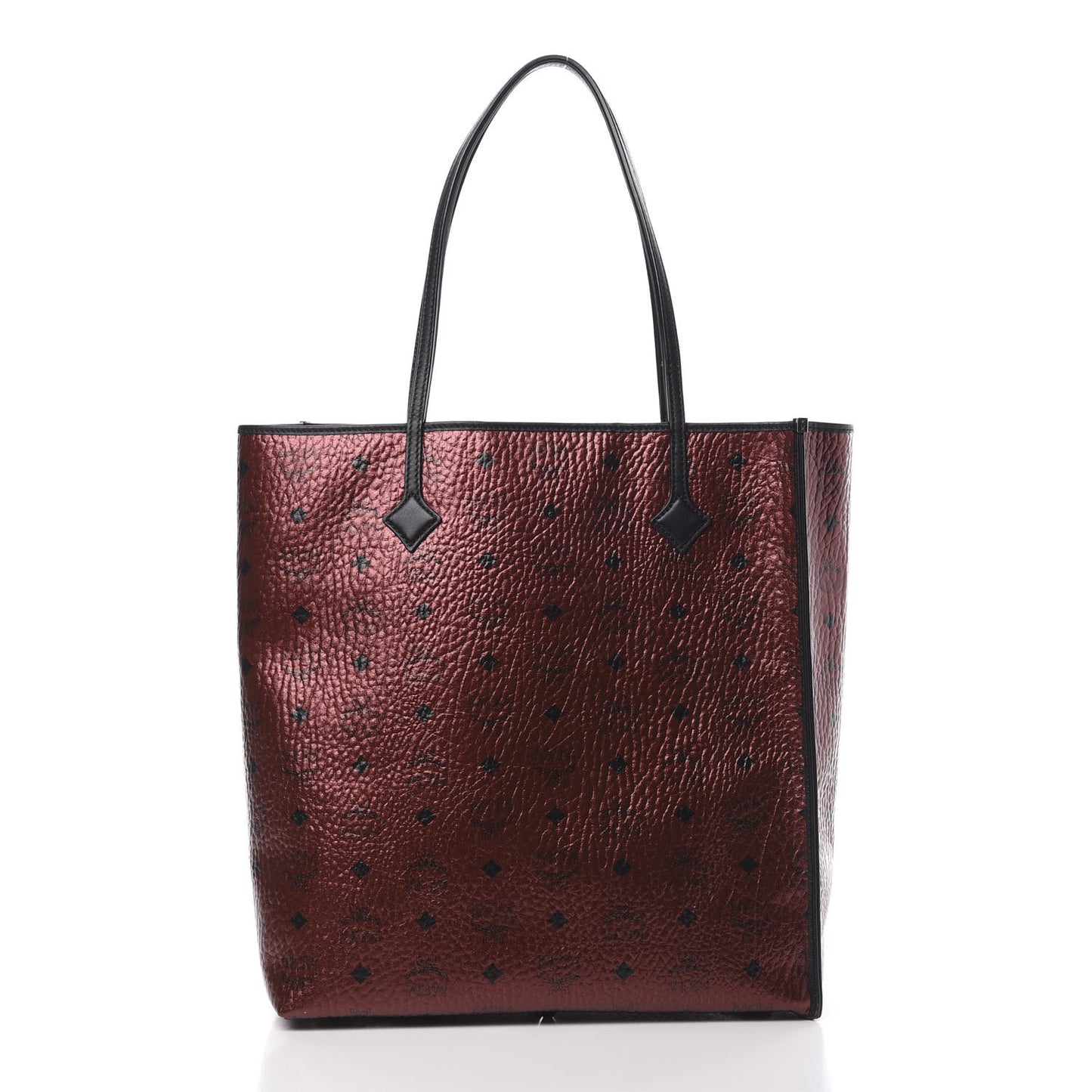 Metallic Visetos Medium Kira North South Shopper Tote Scooter Red