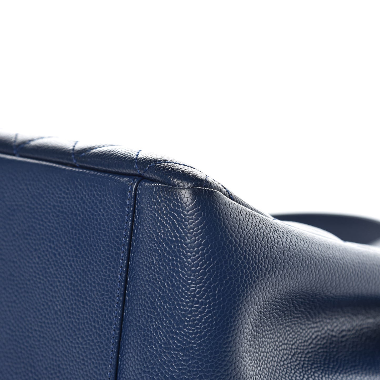 Caviar Quilted Grand Shopping Tote GST Dark Navy Blue