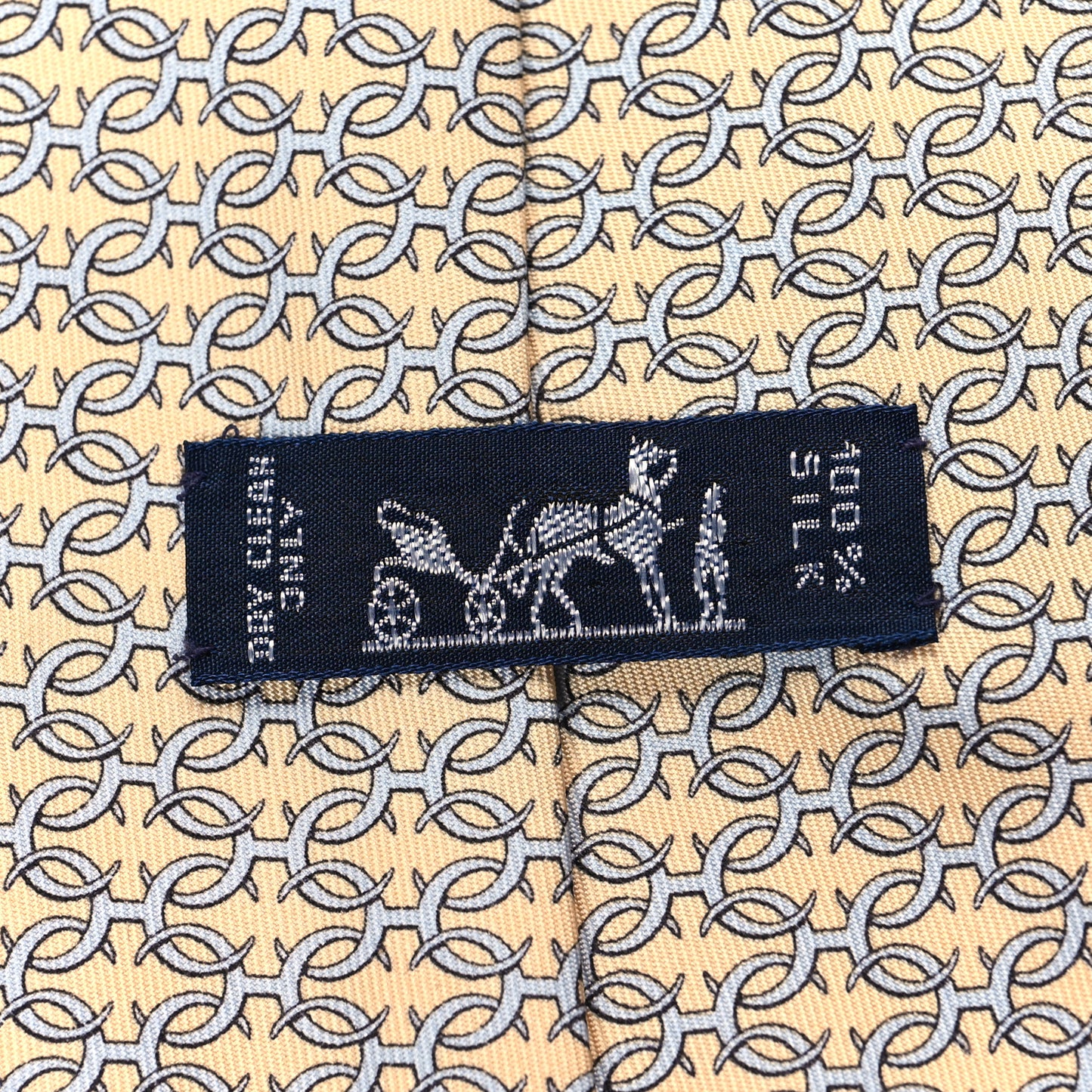 Printed Silk Mens Neck Tie Yellow
