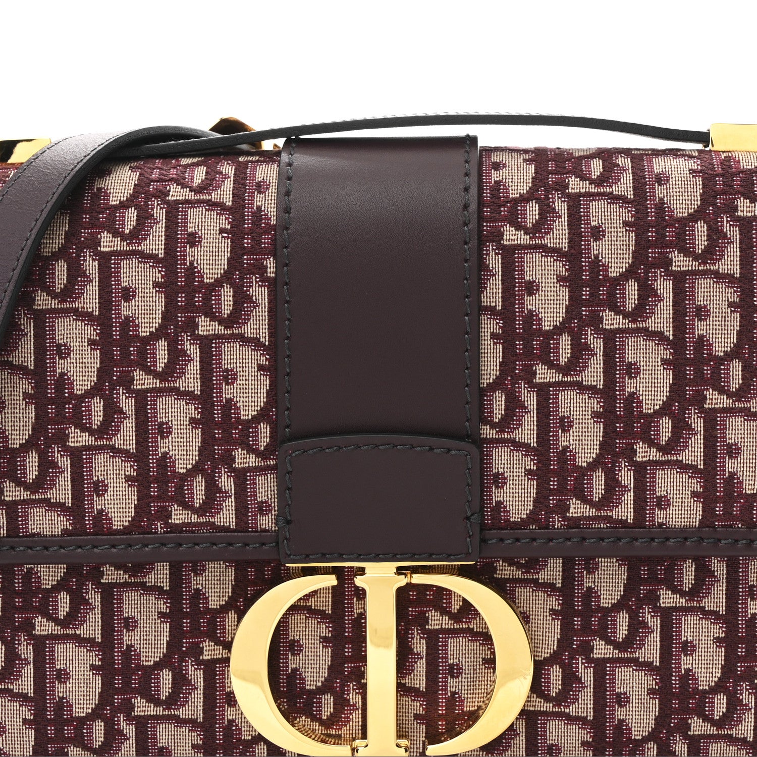 Christian Dior Oblique 30 Montaigne Flap Bag Burgundy 8 of 10