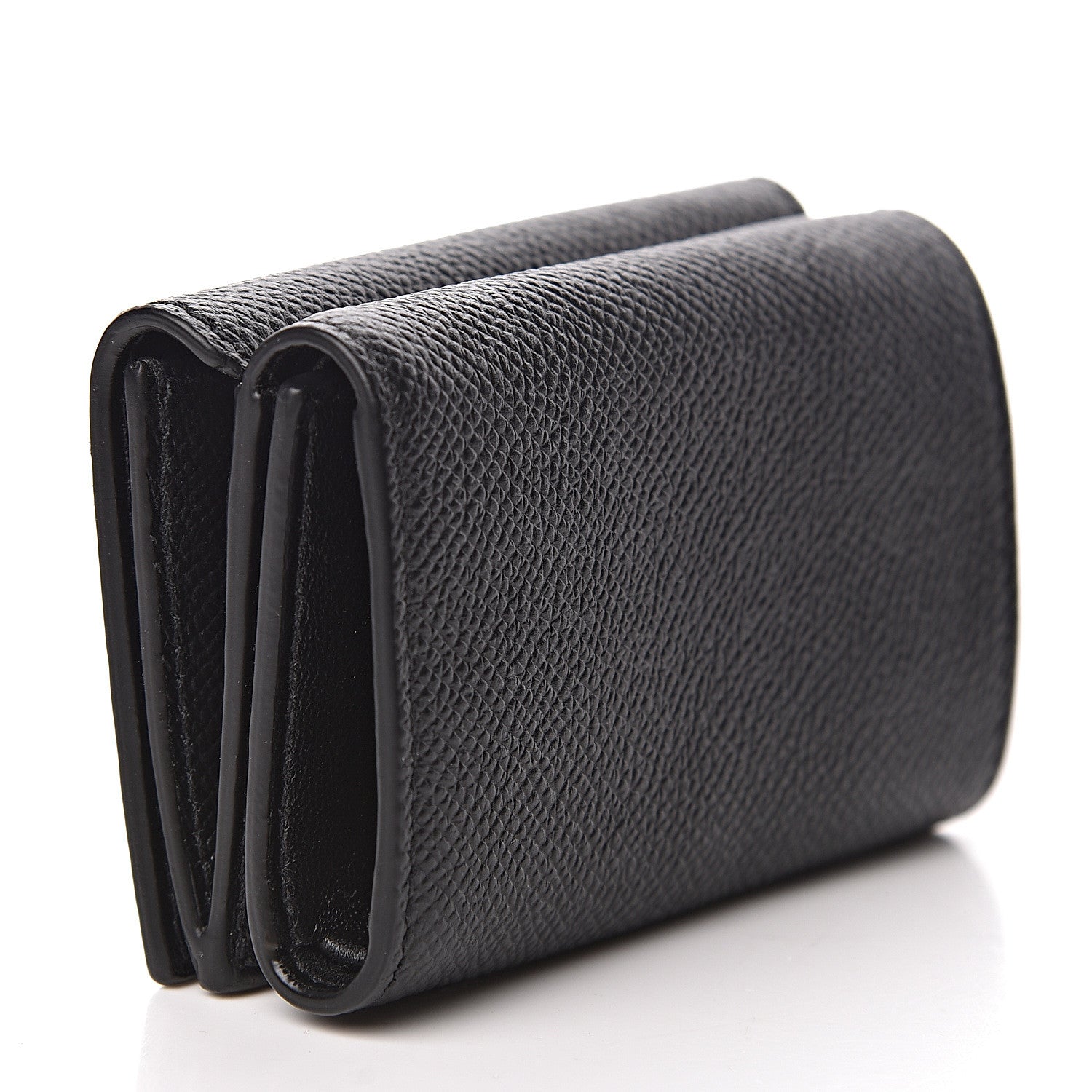 Balenciaga Signature Grained Calfskin Logo Mini Ville Wallet Black 3 of 9