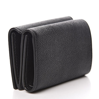 Balenciaga Signature Grained Calfskin Logo Mini Ville Wallet Black 3 of 9