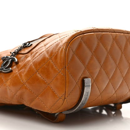 Chanel Glazed Calfskin Quilted Small Salzburg Mountain Backpack Brown 7 of 9