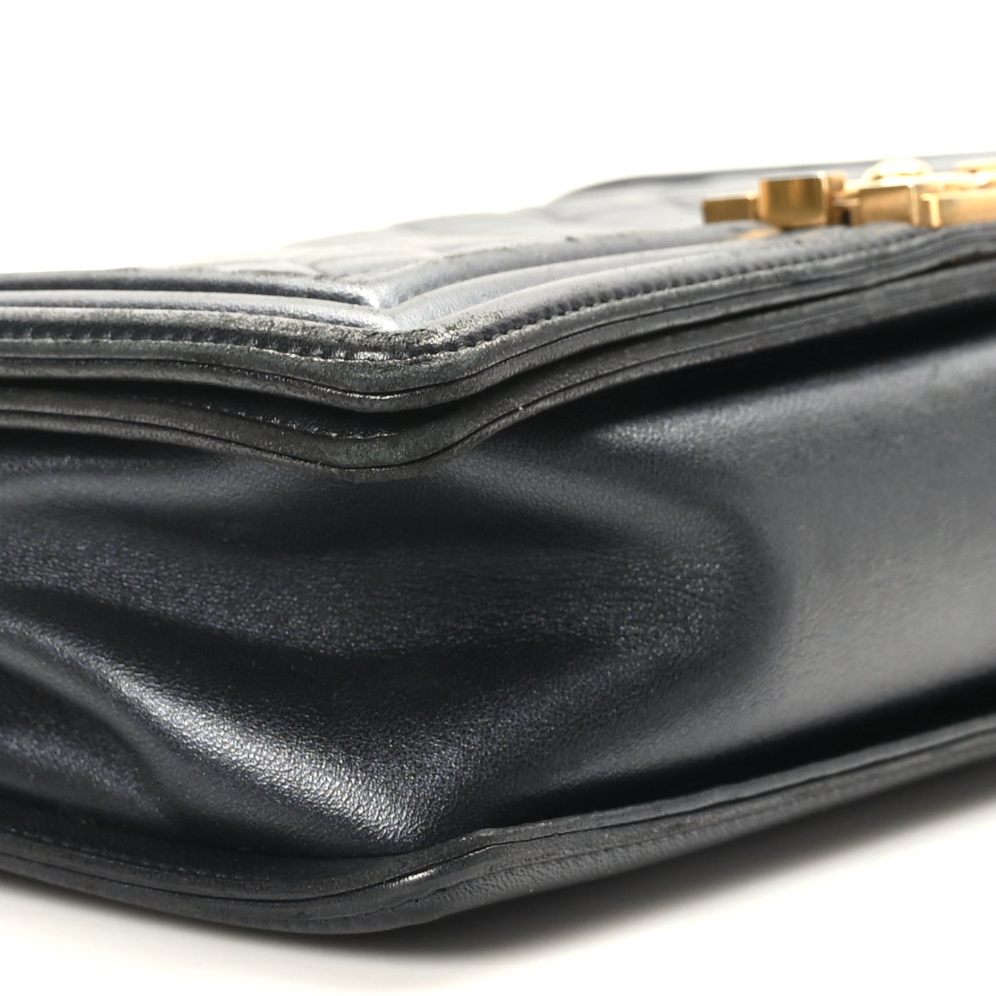 Lambskin Quilted New Medium Boy Flap Black