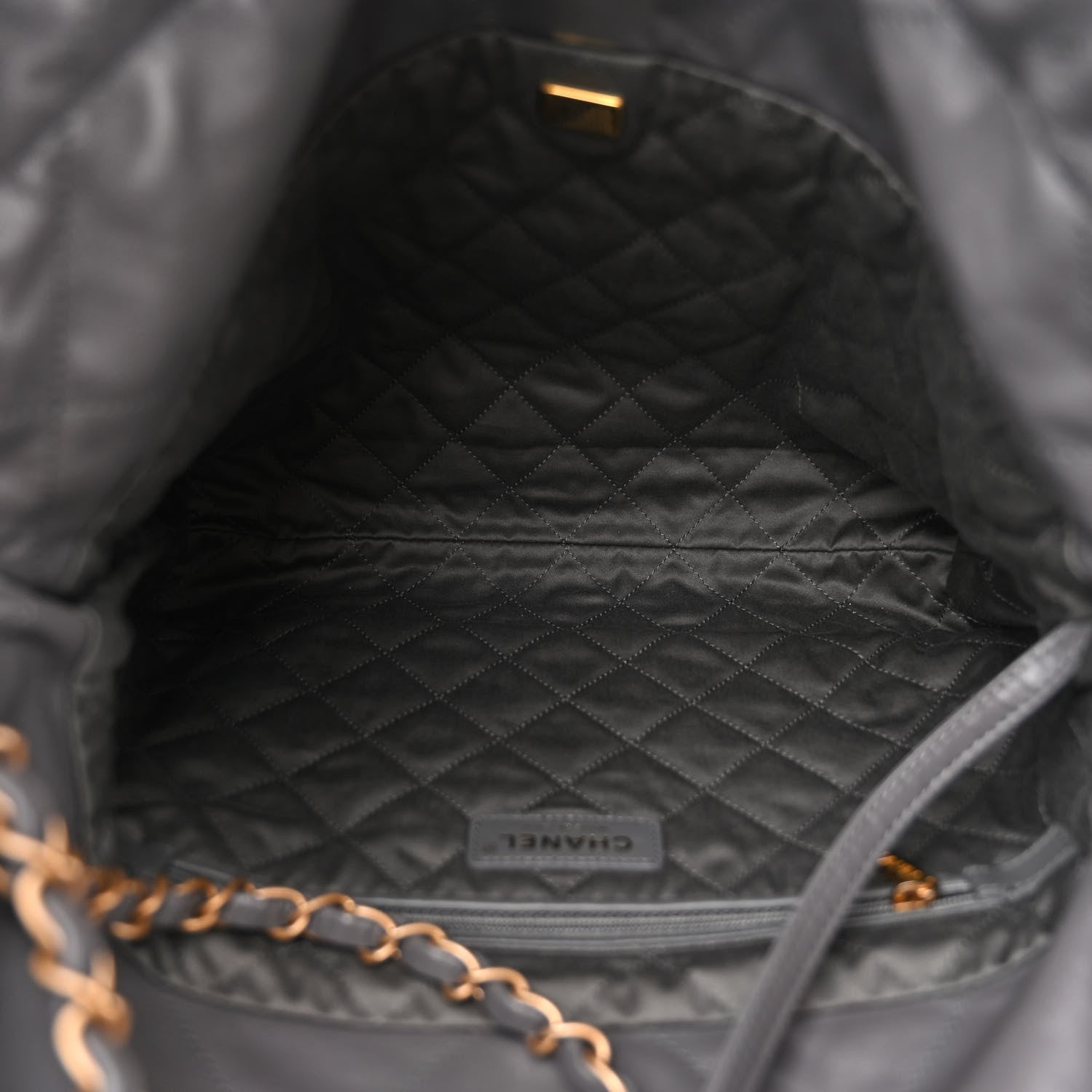 Chanel Shiny Calfskin Quilted Small Chanel 22 Grey 6 of 11