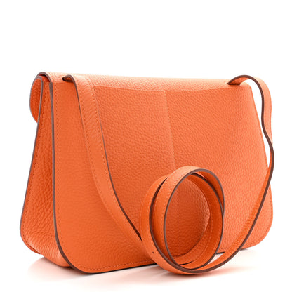 Hermes Taurillon Clemence Halzan 25 Orange Minium 3 of 11