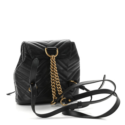 Gucci Calfskin Matelasse GG Marmont Flap Backpack Black 3 of 13