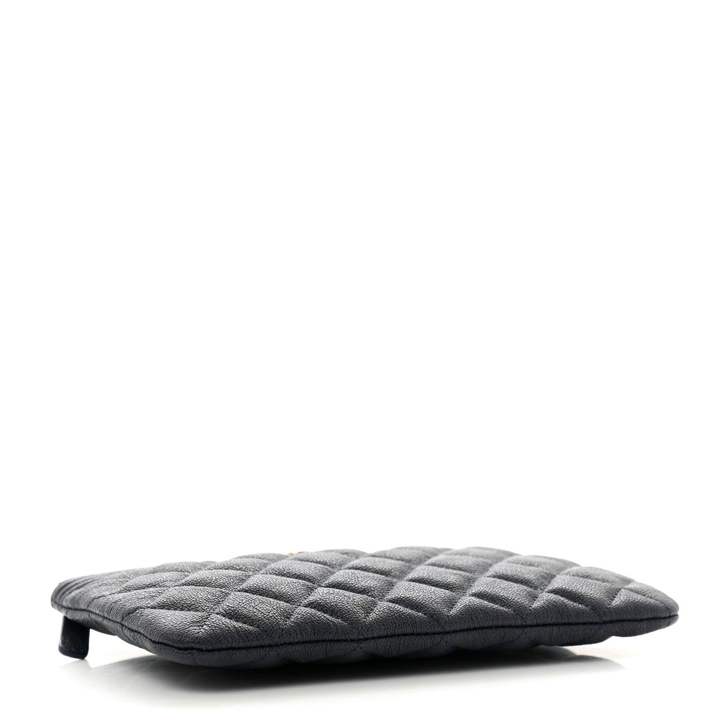 Caviar Quilted Small Zipped Boy Pouch Navy Blue