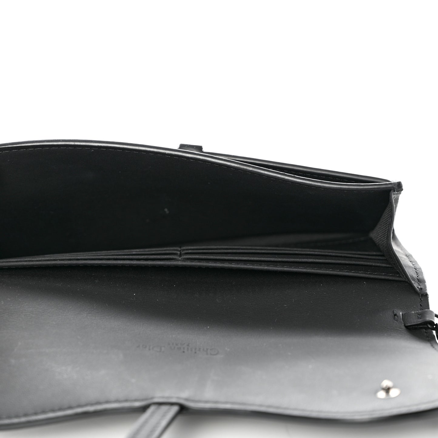 Ultra Matte Calfskin Saddle Chain Wallet Pouch Black
