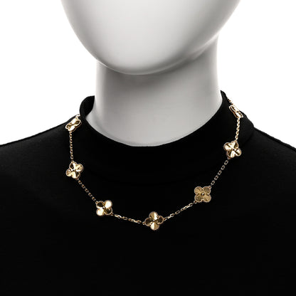 Van Cleef & Arpels 18K Yellow Gold 10 Motifs Guilloche Vintage Alhambra Necklace 2 of 6