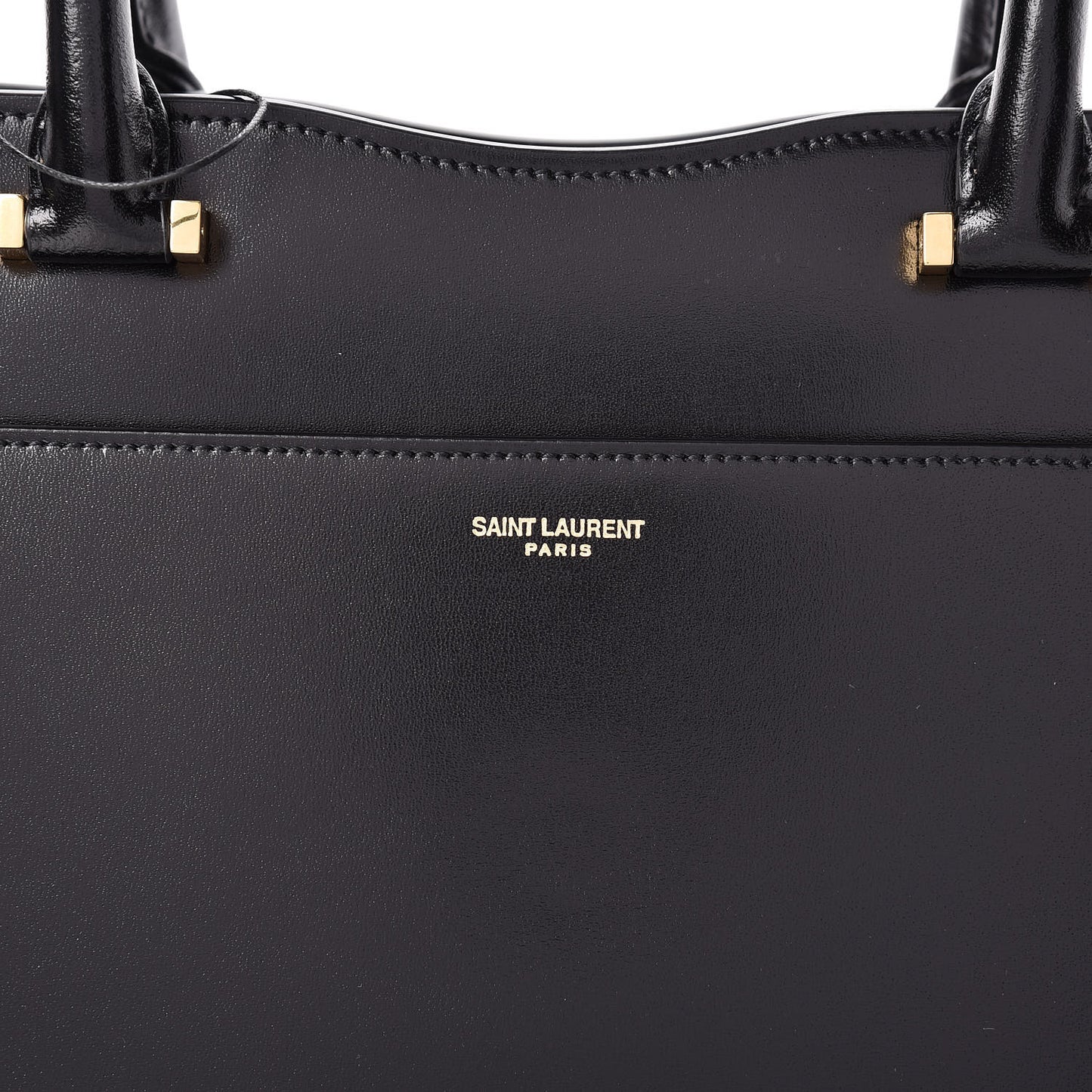 Shiny Calfskin Medium Uptown Tote Black