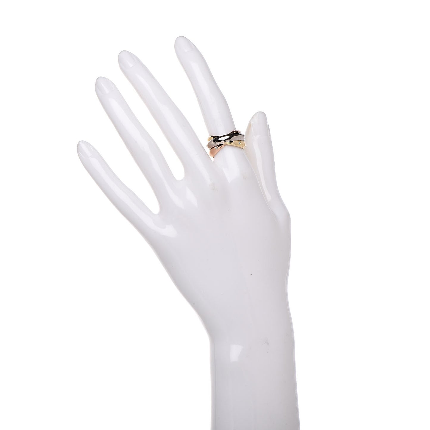 18K Pink Yellow White Gold Diamond Trinity Ring 52 6