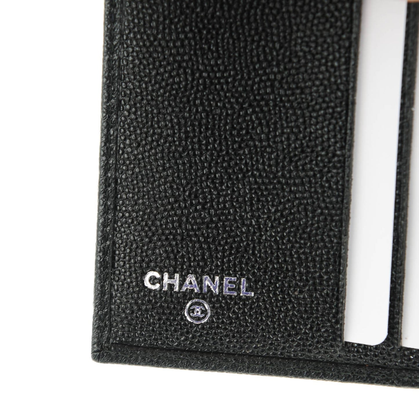 Caviar Card Holder Wallet Black