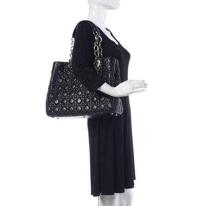 Christian Dior Lambskin Cannage Large Dior Soft Shopping Tote Black 2 of 10