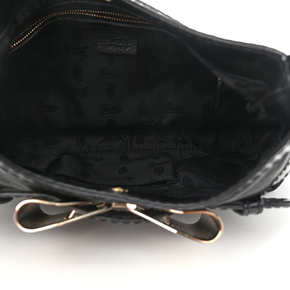 Gucci Calfskin Queen Bow Hobo Black 7 of 11