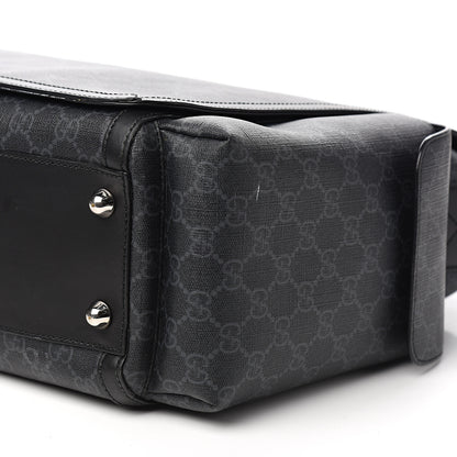 Gucci GG Supreme Monogram Web Messenger Diaper Bag Black Grey 8 of 9