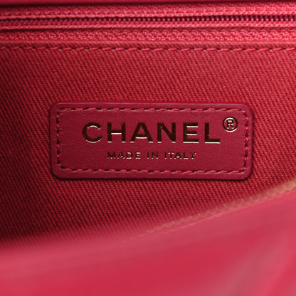 Chanel Calfskin Chevron Quilted Small Coco Handle Flap Dark Fuchsia 6 of 11