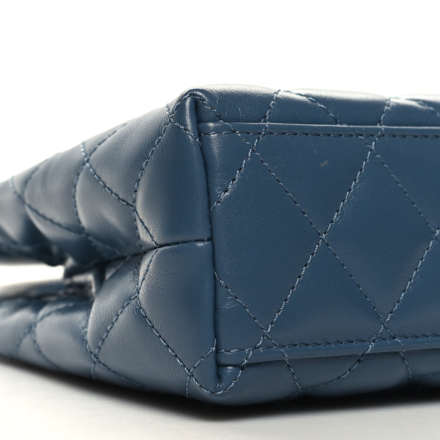 Chanel Shiny Aged Calfskin Quilted Nano Kelly Shopper Dark Blue 9 of 11