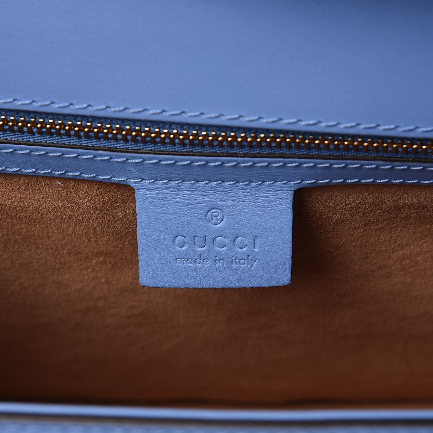 Calfskin Embroidered Medium Sylvie Top Handle Bag Clear Sky Blue