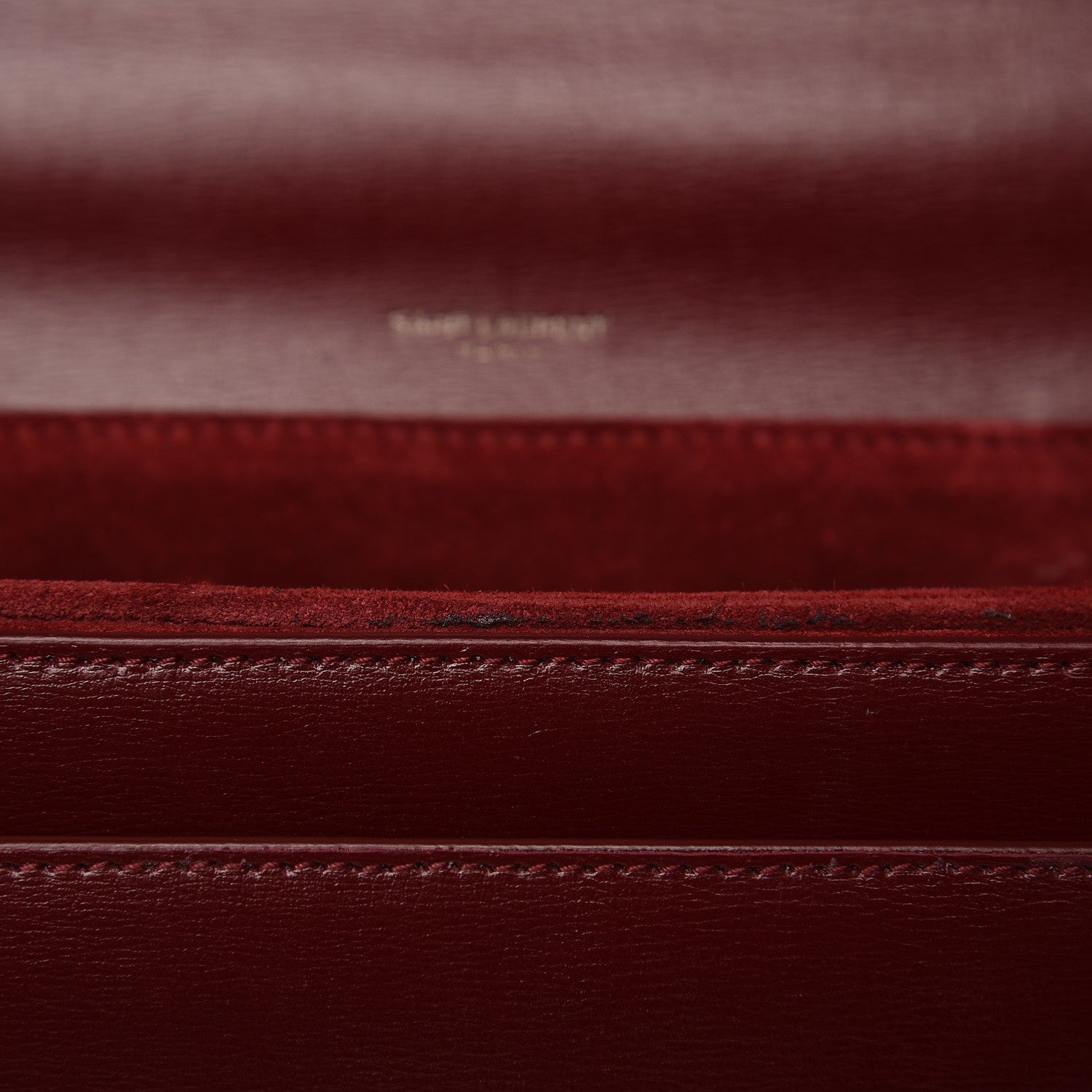 Saint Laurent Calfskin Medium Bellechasse Satchel Burgundy 7 of 8