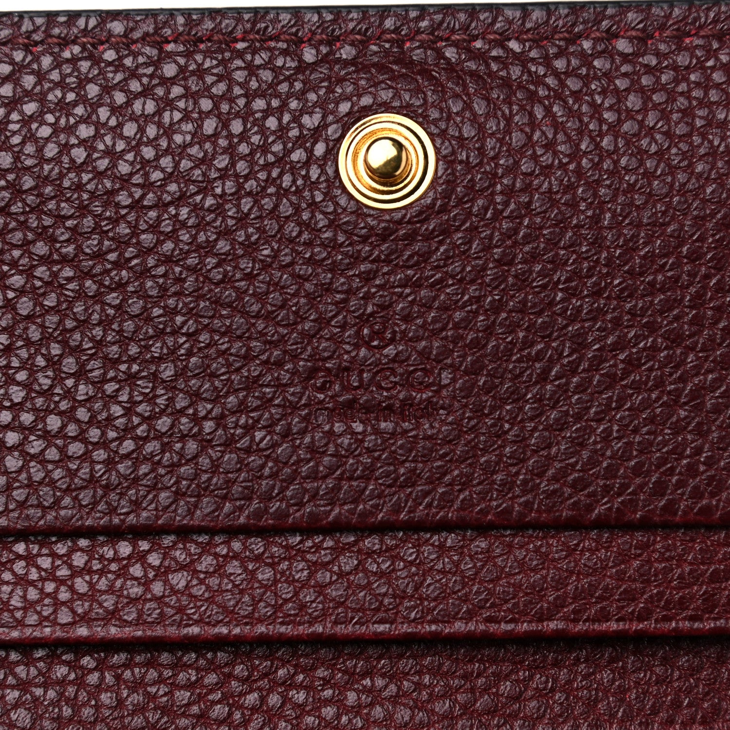 Gucci Grainy Calfskin Zumi Chain Card Case Wallet Vintage Bordeaux 6 of 8