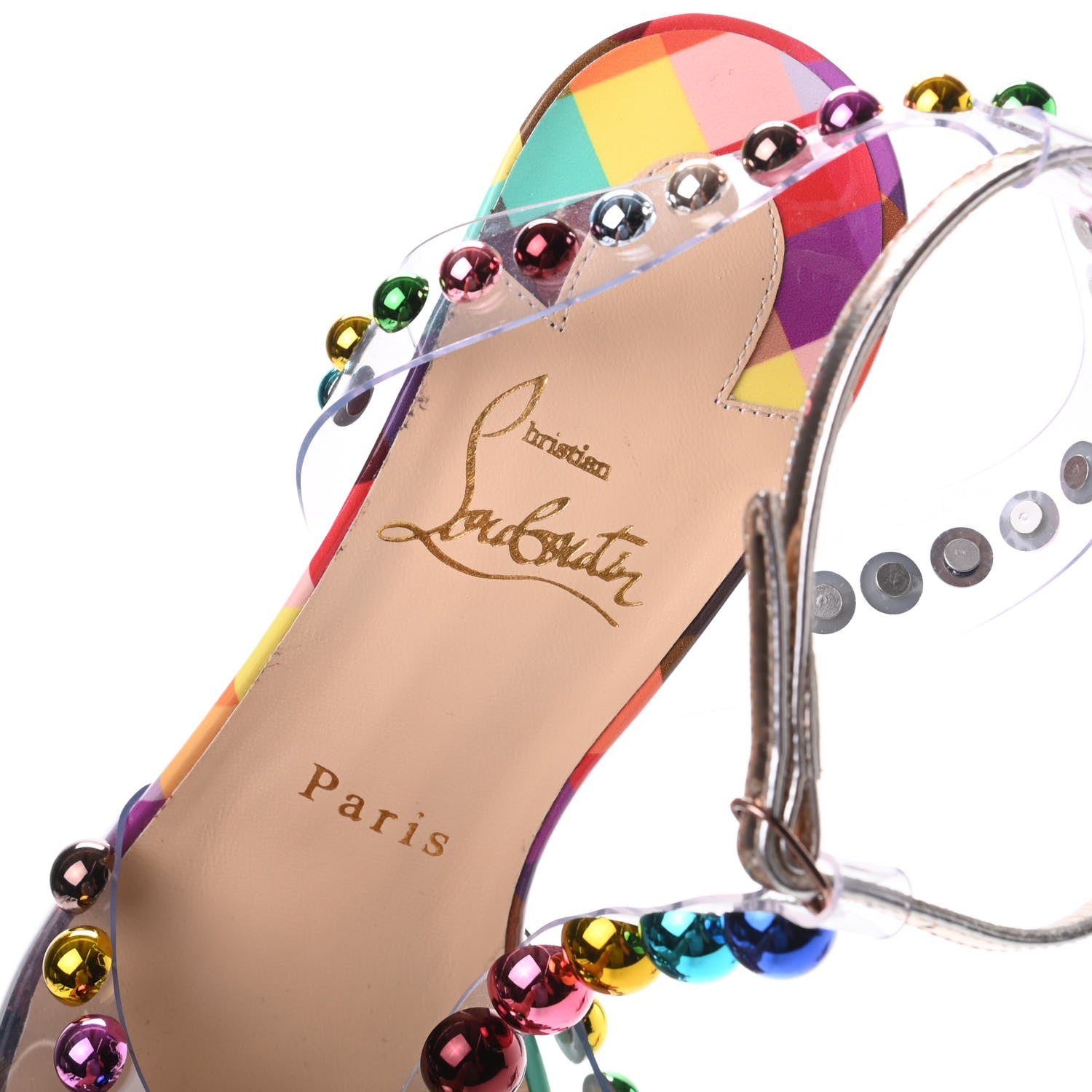Christian Louboutin Patent PVC Faridaravie 100 Sandals 37 Multicolor 6 of 7