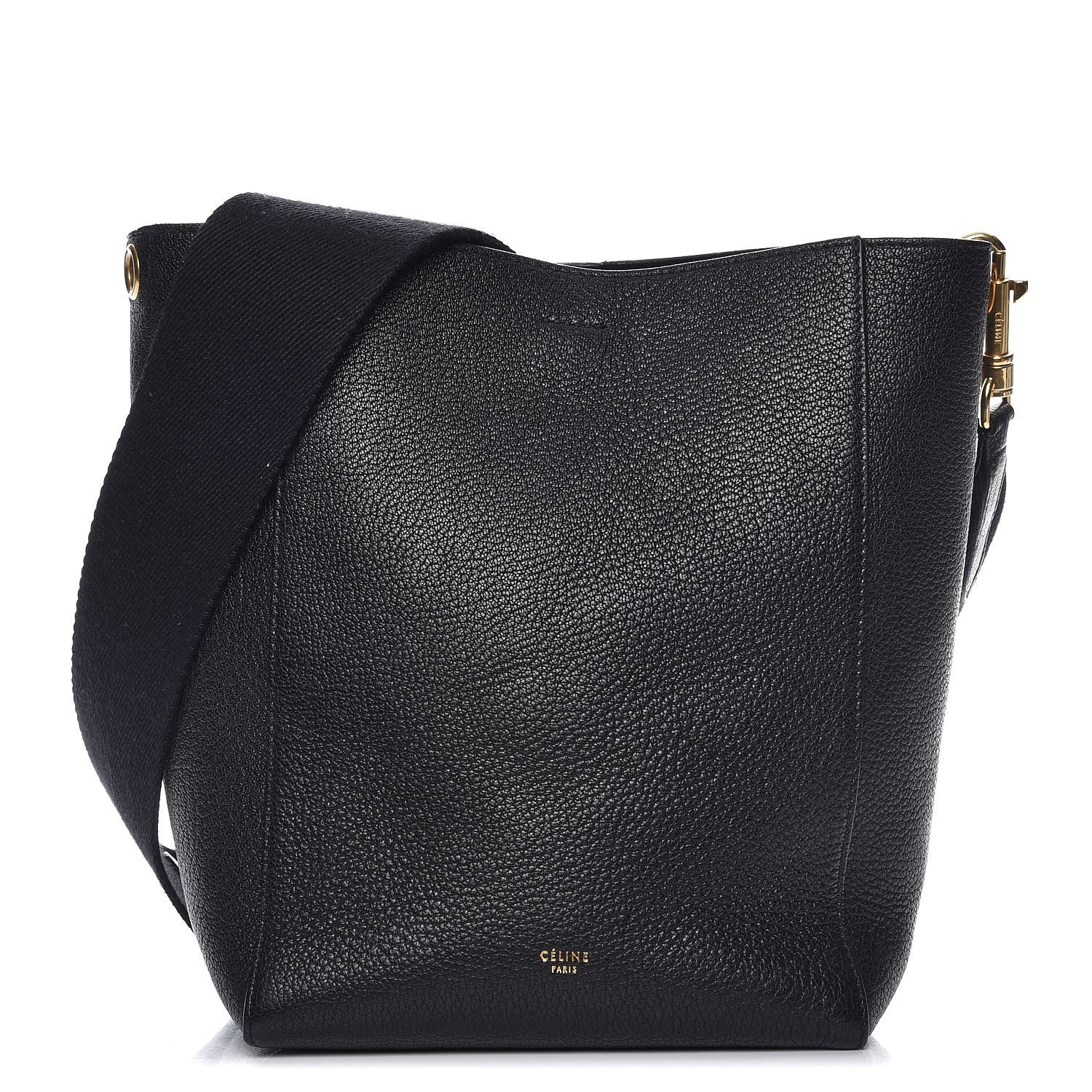 Celine Soft Grained Calfskin Small Sangle Bucket Bag Black 1 of 8