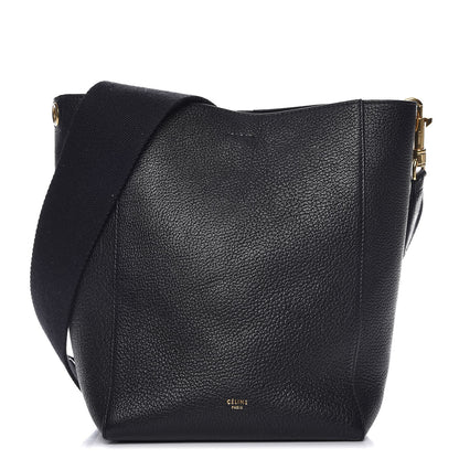 Celine Soft Grained Calfskin Small Sangle Bucket Bag Black 1 of 8
