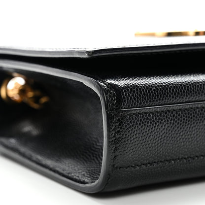 Saint Laurent Grain De Poudre Small Monogram Kate Satchel Black 9 of 10