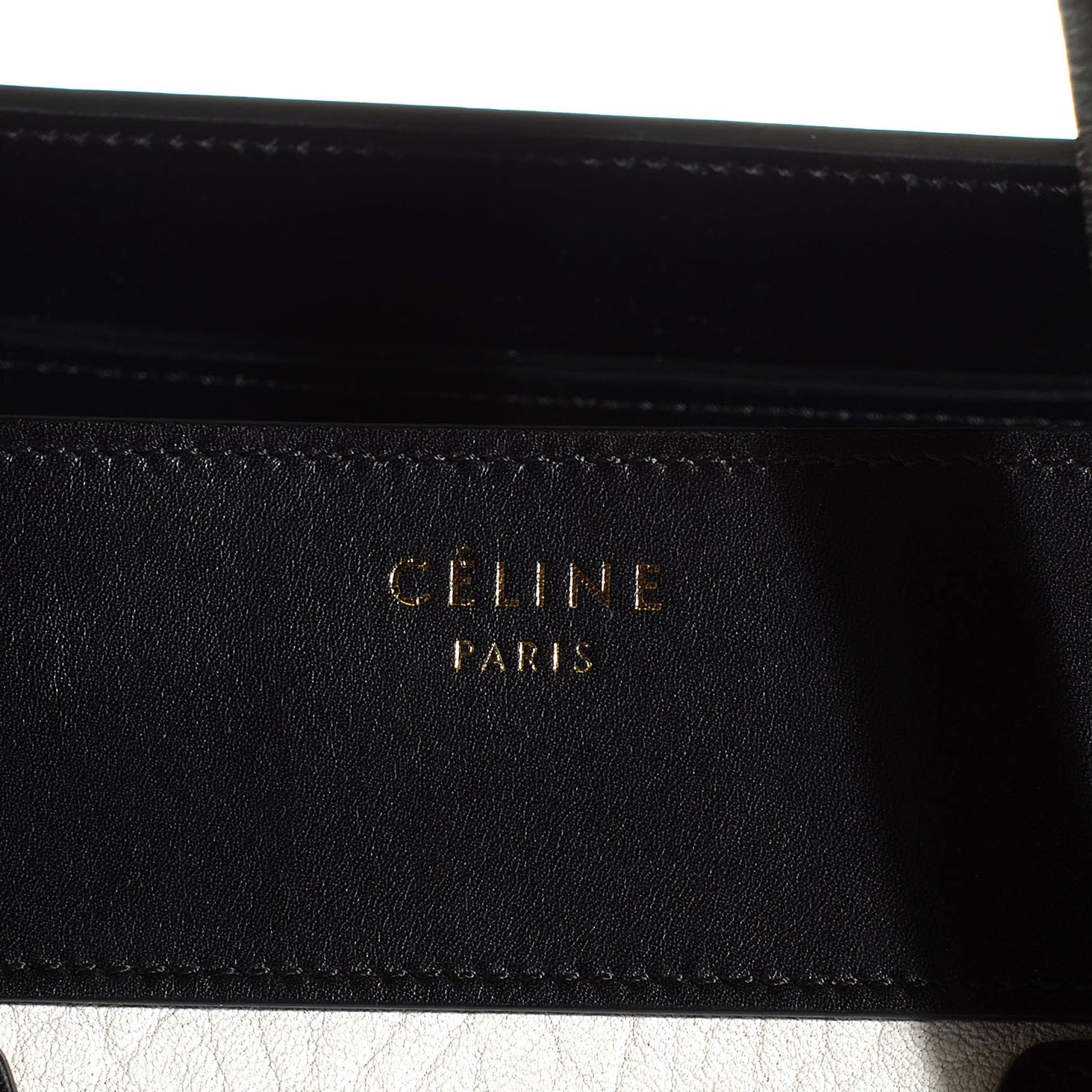 Celine Smooth Calfskin Shrunken Lambskin Mini Luggage Black White 23 of 25