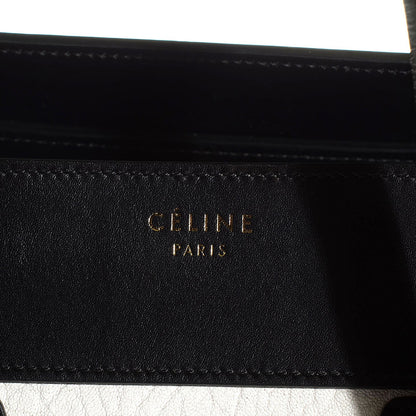 Celine Smooth Calfskin Shrunken Lambskin Mini Luggage Black White 23 of 25