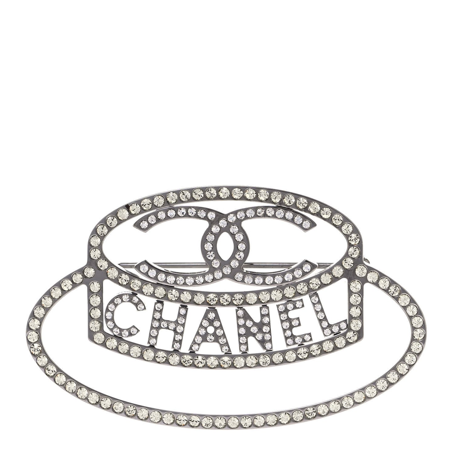 Ruthenium Strass Crystal Hat Brooch Pale Yellow
