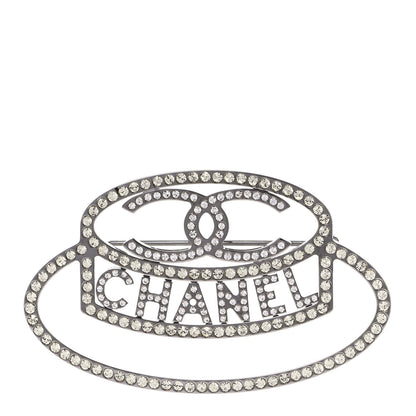 Chanel Ruthenium Strass Crystal Hat Brooch Pale Yellow 1 of 4