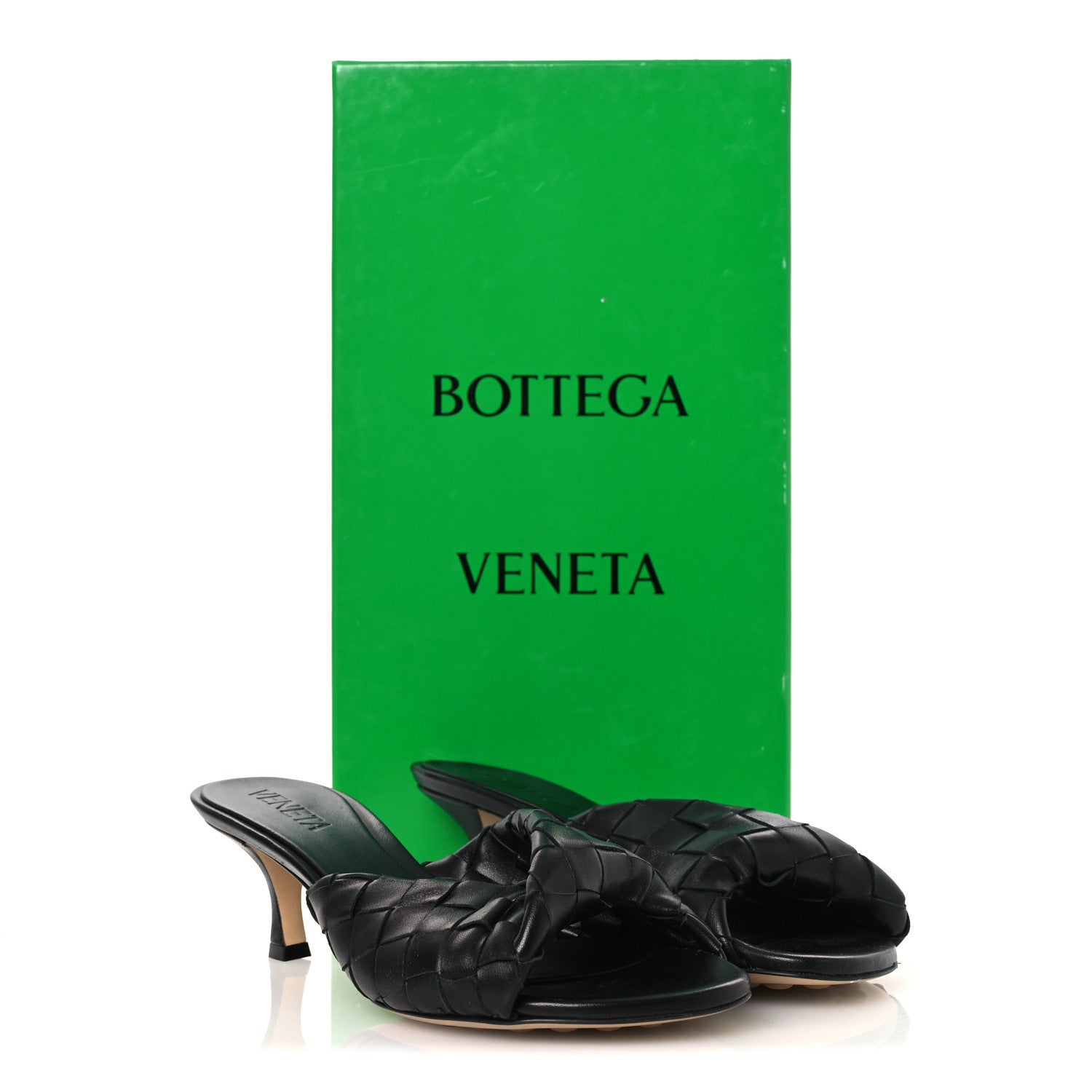 BOTTEGA VENETA ミュール Bottega Veneta Nappa Intrecciato Blink Mule Sandals 39.5 Black