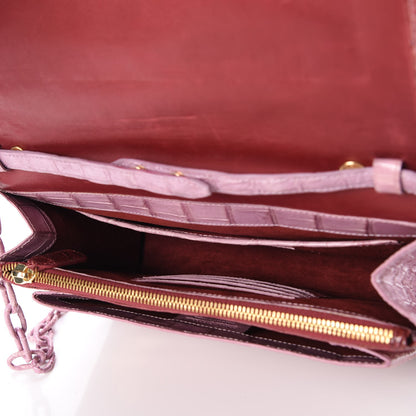 Nancy Gonzalez Crocodile Bi-Color Shoulder Bag Pink 5 of 7
